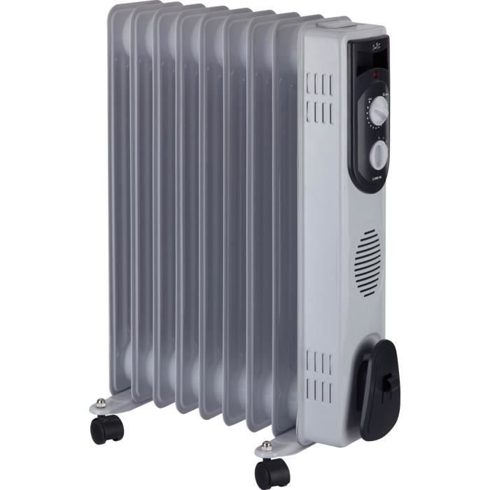 JATA R109, Chauffage électrique à bain d'huile, Huile, Intérieur, Gris, Rotatif, 2000 W