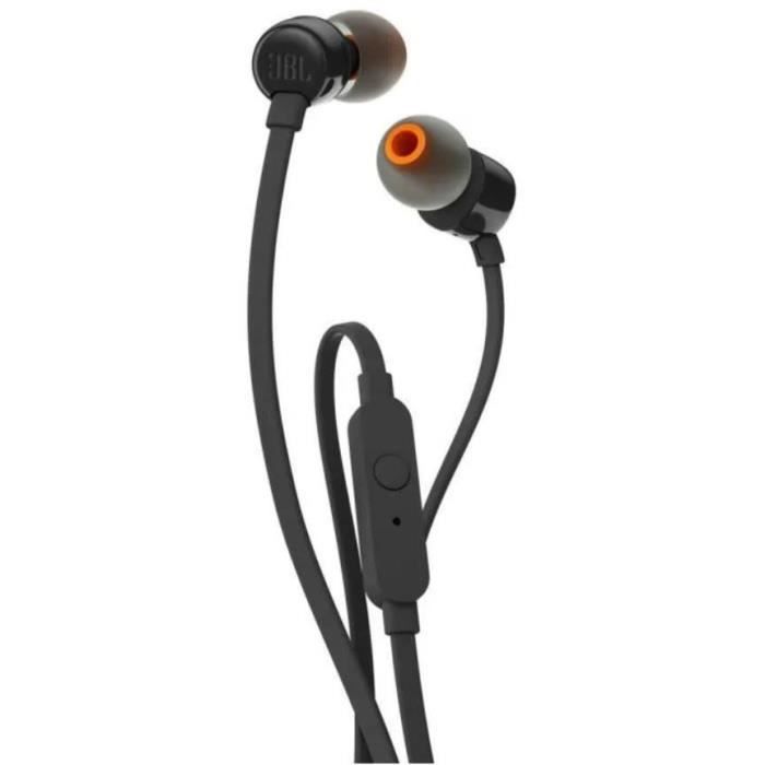 JBL T110 Ecouteurs intra-auriculaire filaire - Câble anti enchevêtrement - Noir