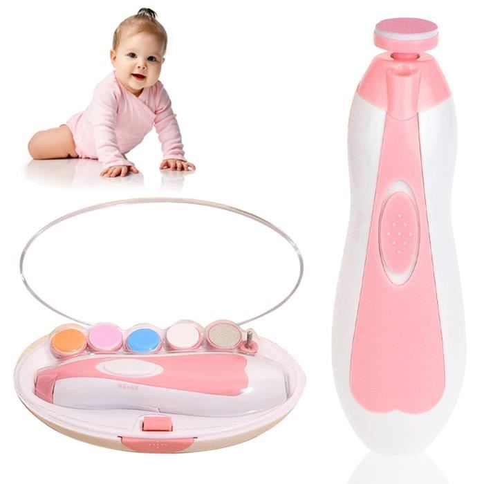 Lime à Ongles Électrique pour Bébé 6 en 1 Kit de Tondeuse à Ongles pour Nouveau-Nés Enfant et Adulte