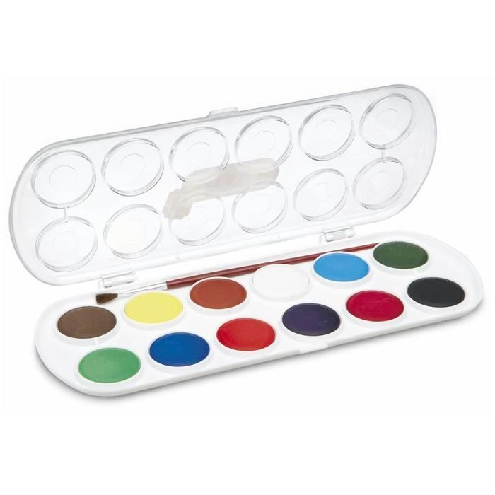 Jovi Aquarelles, étui avec 12 pastilles DE 30 mm, Couleurs Assorties () - 830/12