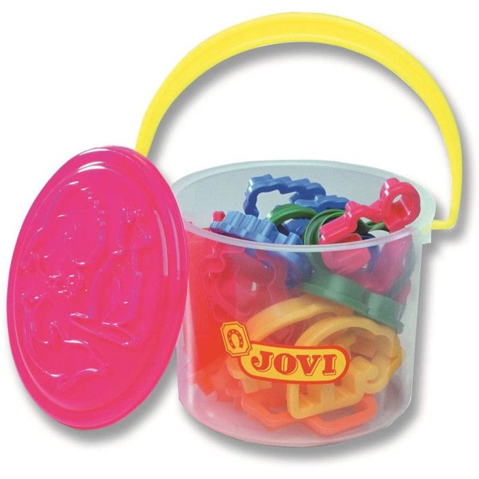 Emporte-pièces pour pâte à modeler Jovi - Seau de 24 moules colorés
