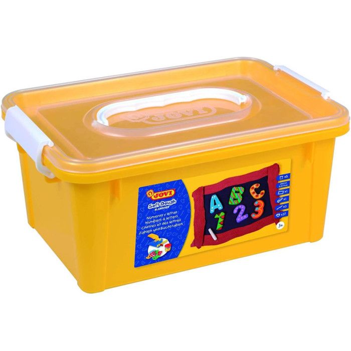 Coffret pâtes à modeler - Jovi - Lettres et chiffres - Set de 46 moules et outils
