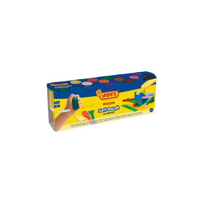 Pâte à modeler - JOVI - Soft Dough - Texture très molle - Couleurs vives - 10 pots