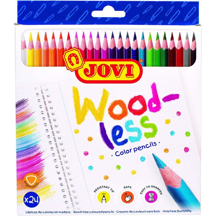 Etui de 24 crayons de couleur sans bois Woodless Jovi