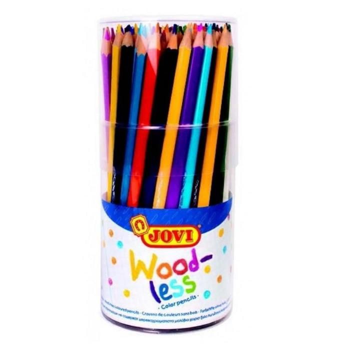 POT DE 84 CRAYONS DE COULEUR WOOD-LESS - JOVI