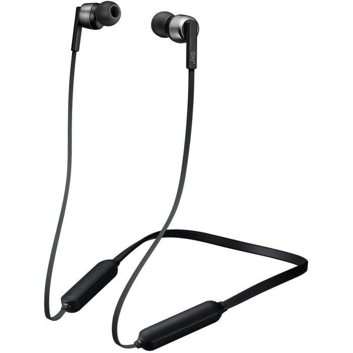 Ecouteurs bluetooth intra-auriculaires avec télécommande 3 boutons et micro JVC HA-FX45BT-BE Noir