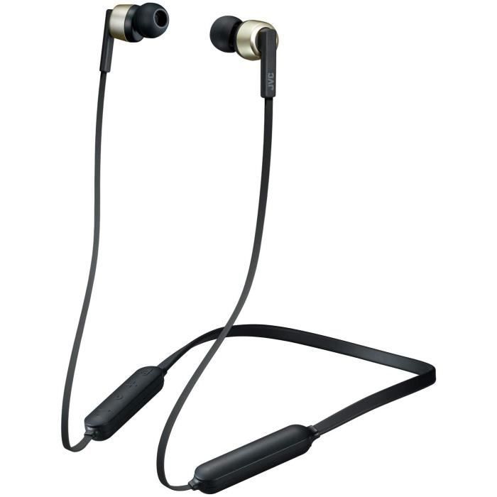 Ecouteurs bluetooth intra-auriculaires avec télécommande 3 boutons et micro JVC HA-FX65BN-NU Or