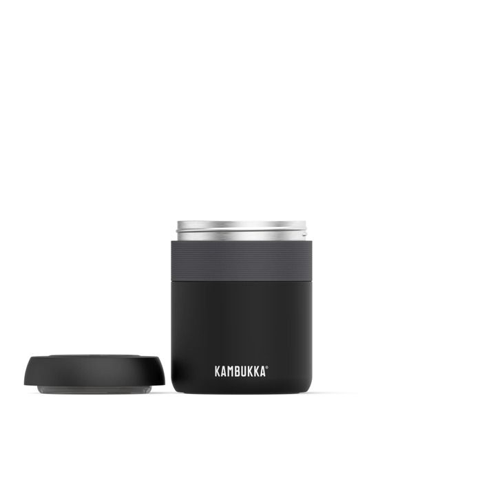 KAMBUKKA Lunch Box Hermétique Bento (600ml) - Chaud / Froid - Couvercle - Réduire la Pression à l'Intérieur de la Boîte Repas - Noir