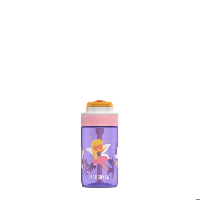 KAMBUKKA Gourde Pour enfants 400ml - Étanche - Anti-tâches et Odeurs - Résistante aux Chocs - Lavable au Lave-vaiselle - Fairy Wood