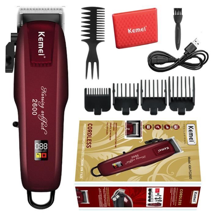 Tondeuse à cheveux professionnelle Kemei Tondeuse à écran LCD Peut être utilisé pour couper la barbe
