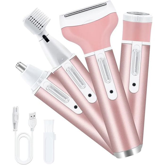 Rasoir électrique 4 en 1 Tondeuse à cheveux rechargeable Rasoir épilateur pour femmes KM-6637 KEMEI