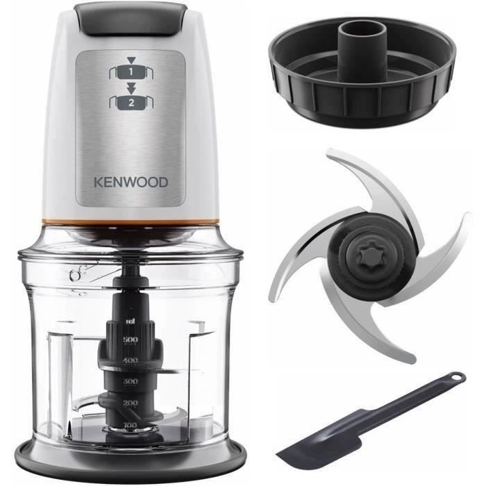 KENWOOD CHP61.00WH - Mini hachoir 0,8L - 4 lames en acier inoxydable - 500W - Base anti-dérapante - Blanc