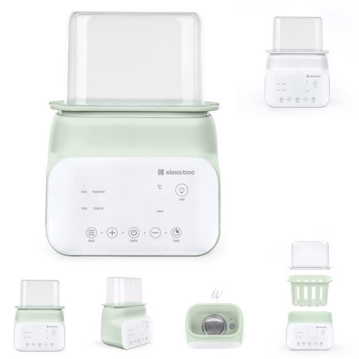 Kikkaboo Double chauffe-biberon Handy 4 en 1 Chauffage Stérilisation Veilleuse [weiß grün]
