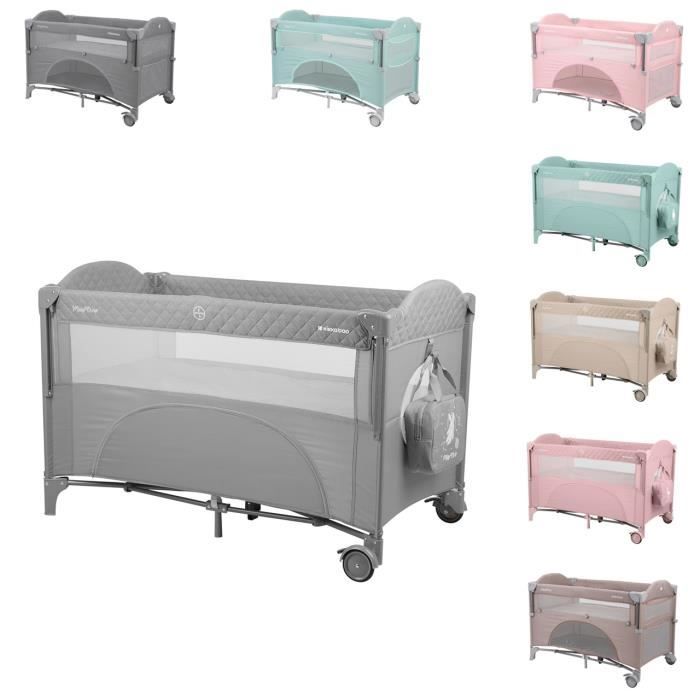Kikkaboo Lit de voyage Milky Way 2 niveaux ouverture latérale fenêtre en filet [gris clair]