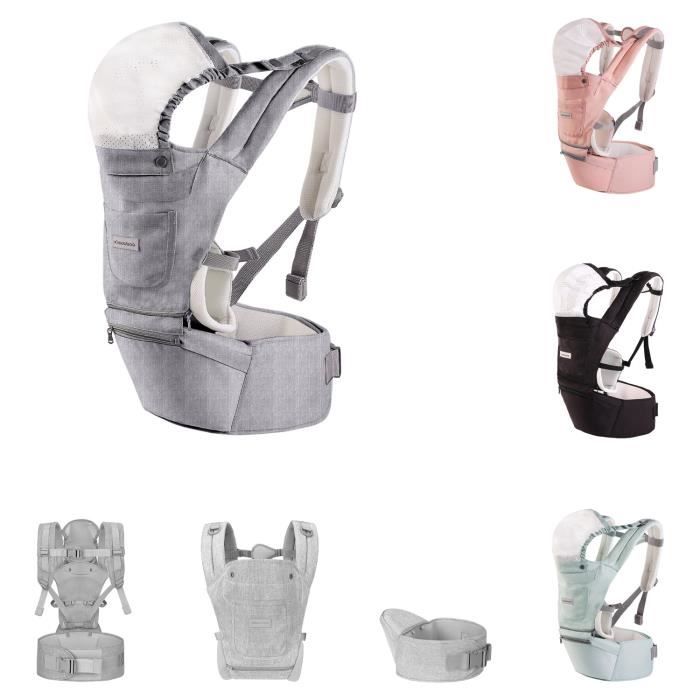 Kikkaboo Porte-bébé Chloe 3 en 1 ventral et dorsal siège sur la hanche de 5 mois [Gris]