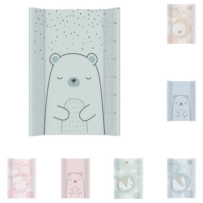 Kikkaboo Matelas à langer PVC rigide 80x50cm échelle de croissance bord surélevé [Vert]
