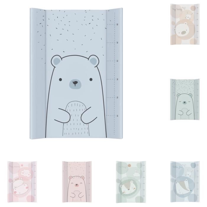 Kikkaboo Matelas à langer PVC rigide 80x50cm échelle de croissance bord surélevé [Bleu]