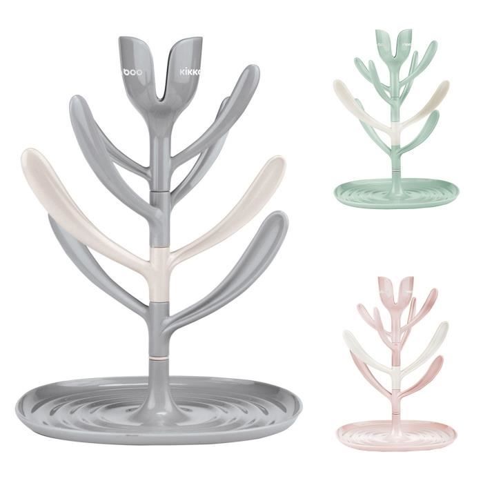 Kikkaboo Egouttoir pour biberons Tulipe pour 8 biberons, gobelets, accessoires [Gris]