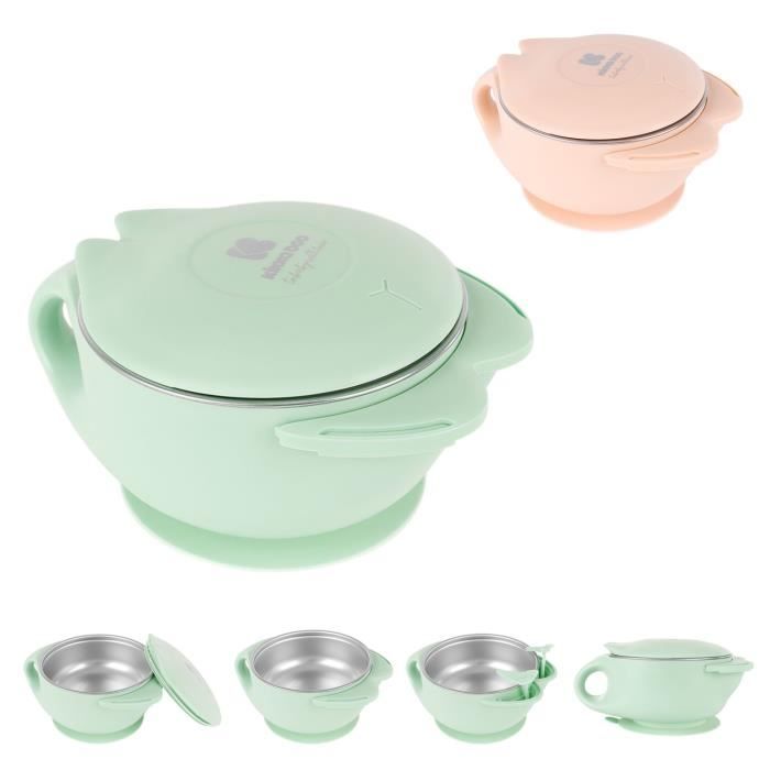 Bol chauffant pour chat - KIKKABOO - Baby Warming Bowl Cat - Acier inoxydable - Sans BPA - Vert