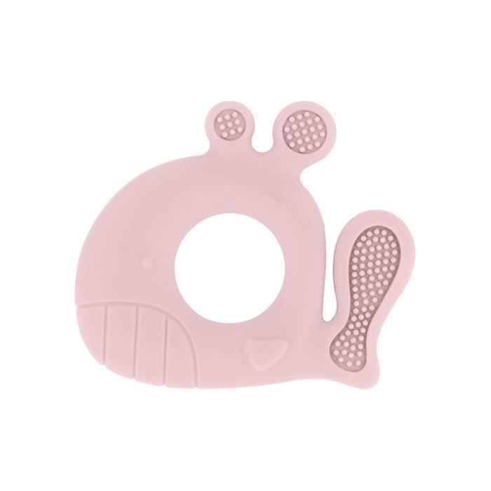 Anneau de dentition en silicone Baleine Rose