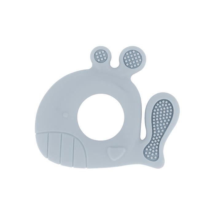 Anneau de dentition en silicone Baleine Bleu