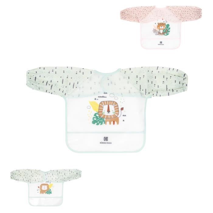 Kikkaboo bavoir bébé Savanna manches longues avec ramasse-miettes fermeture [Vert]