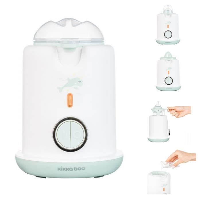 Stérilisateur 3 en 1 Warmy - KIKKABOO - Blanc - Chauffe-biberon - Centrifugeuse - BPA Free