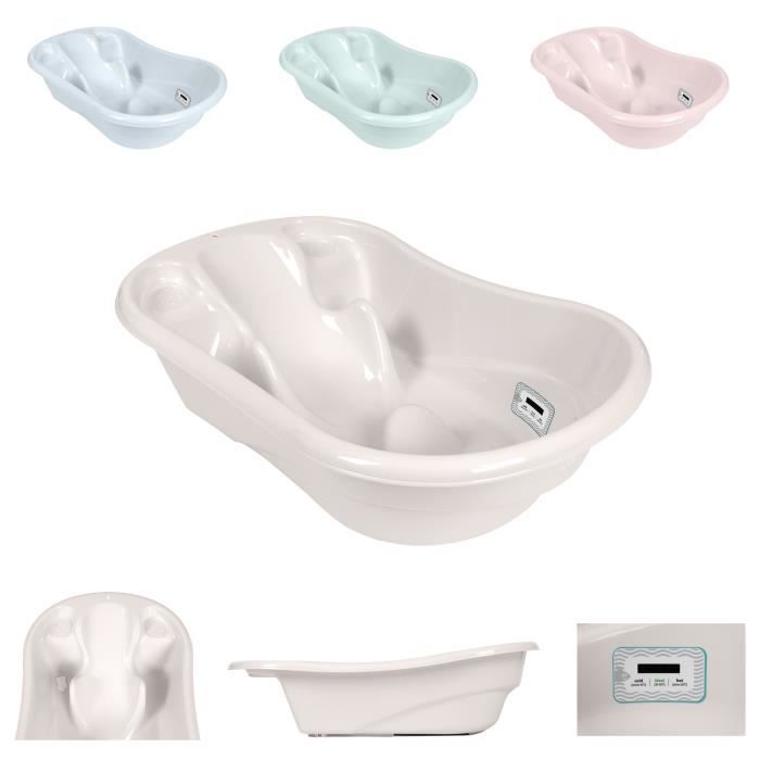 Kikkaboo baignoire pour bébé Hippo, anatomique, 94 cm, thermomètre intégré [Beige]