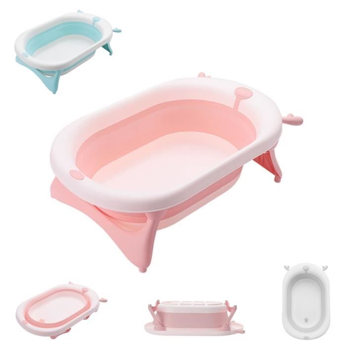 Baignoire pliable bébé Kikkaboo Foldy - évacuation de l'eau - facile à nettoyer - Pink