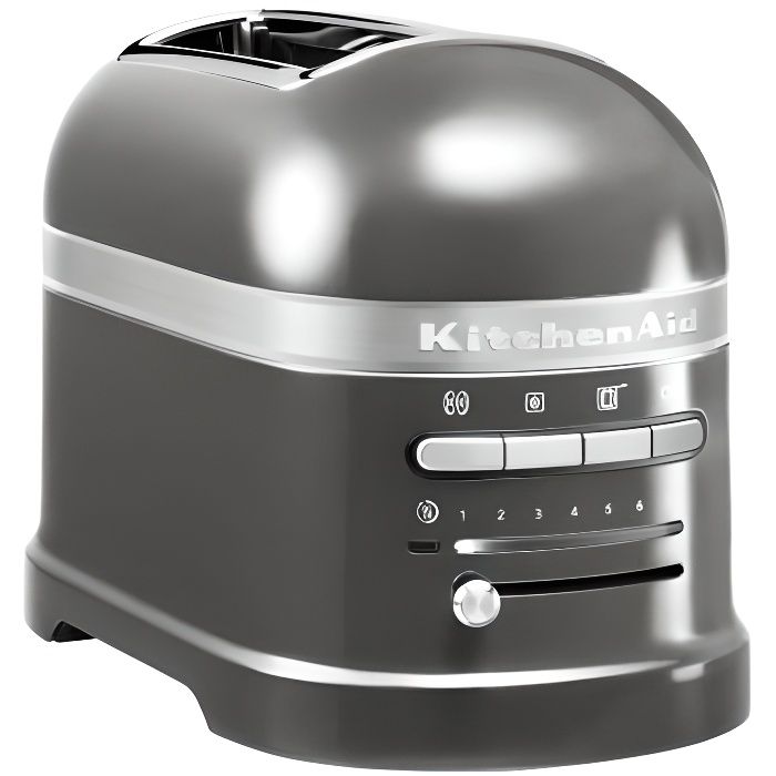 Grille-pain KitchenAid Artisan 2 tranches - Gris étain - Fonction décongélation et maintien au chaud