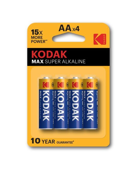 KODAK Lot de 4 Piles alcaline MAX LR06/AA - 1,5V