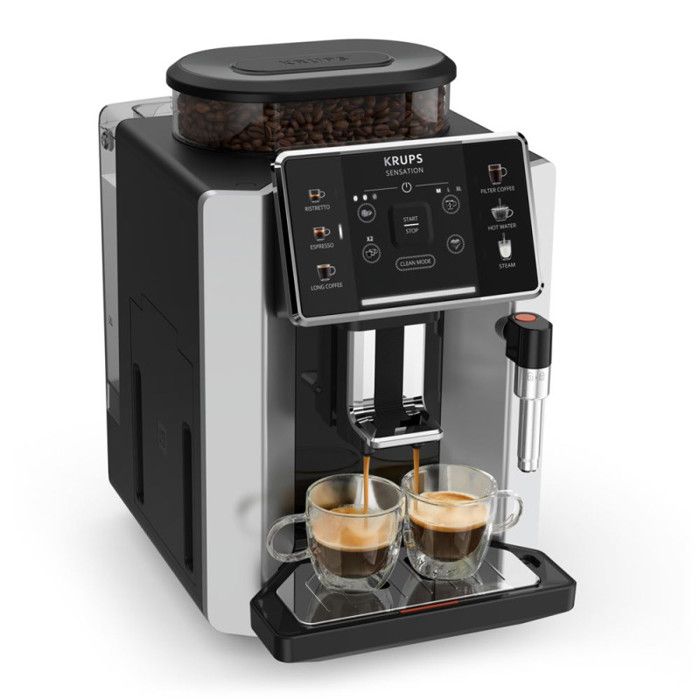 Expresso avec broyeur Krups SENSATION Machine à café à grain SILVER EA910E10