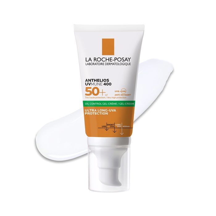 La Roche Posay Anthelios Gel-Crème Solaire Visage Anti-picotement oculaire peau grasse et sensible Non Parfumée SPF50+ 50ml