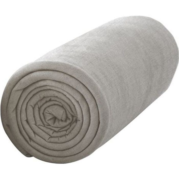 TODAY Drap Housse 90X190 1 personne Jersey uni beige JERSEY TODAY