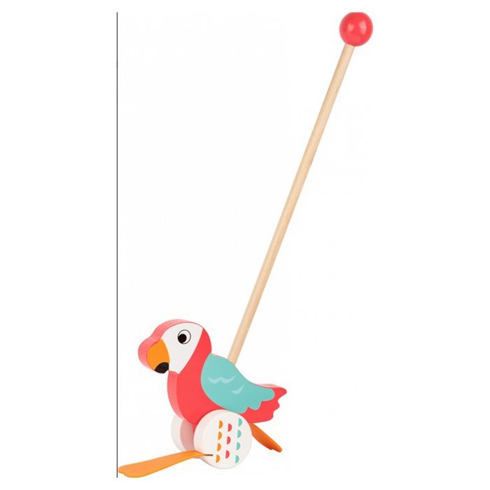 Jouet à pousser - Small Foot - Perroquet en bois - Pour enfant - Mixte
