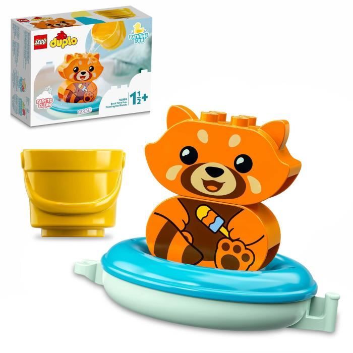 LEGO® 10964 DUPLO Jouet de Bain : Le Panda Rouge Flottant, Set Baignoire pour Bébés et Enfants de 1.5+ ans