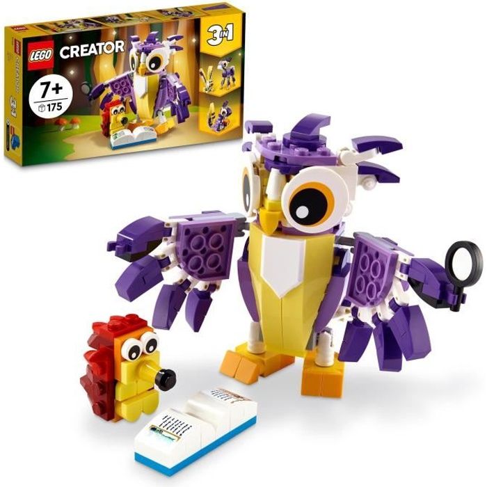 LEGO® 31125 Creator 3 en 1 Fabuleuses Créatures De La Forêt, Du Lapin à la Chouette en Passant par l'Écureuil, Figurines d'Animaux
