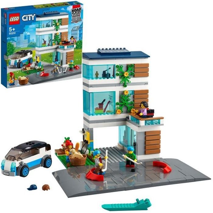 LEGO® City 60291 La maison familiale, Jeu de construction écologique avec plaques de route et figurines