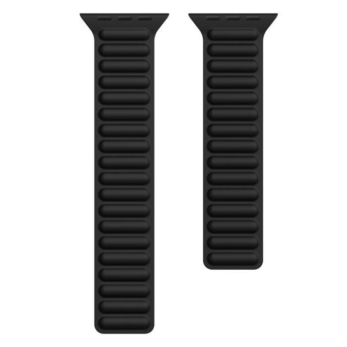 Fermeture Magnétique Connecteur De Bracelet Silicone Universelle Pour Apple Watch Series 6-5-4-Se 44Mm, Série 3-2-1 42Mm -Noir