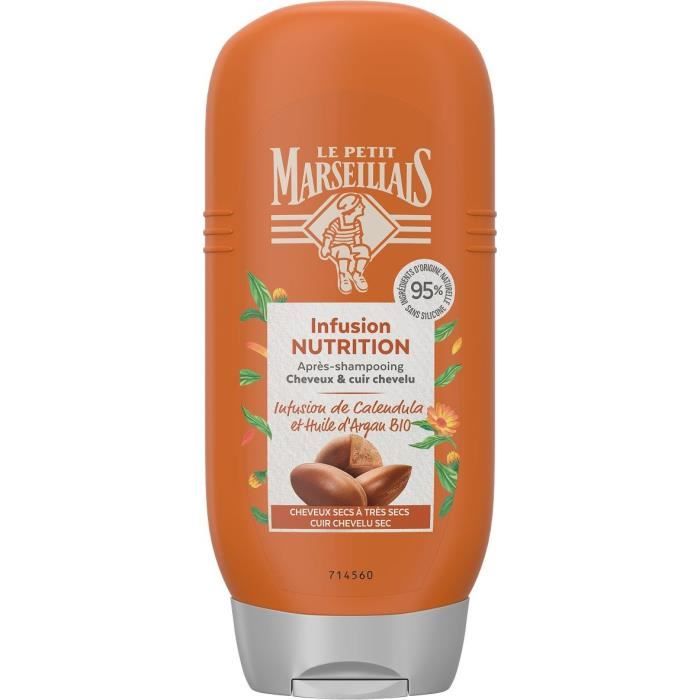 Le Petit Marseillais Après-Shampooing Infusion Nutrition Calendula et Huile d'Argan Bio 200ml