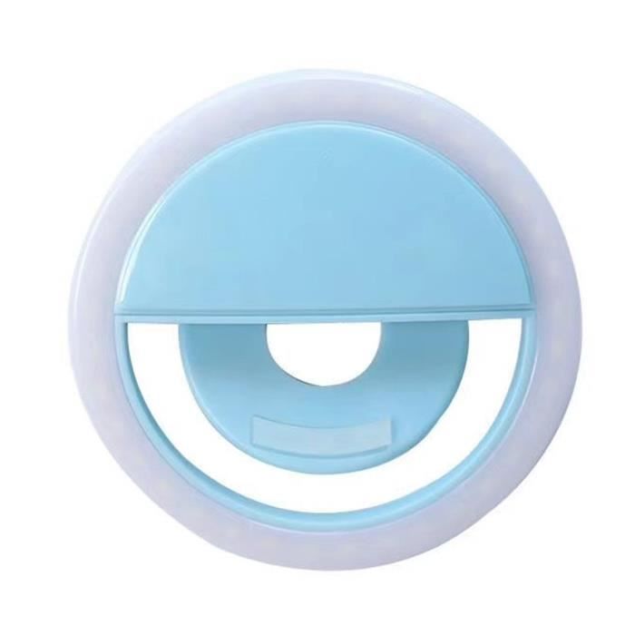 Selfie Light Ring LED Lampe Lentille de téléphone portable Selfie LED Lampe Anneau Flash, bleu