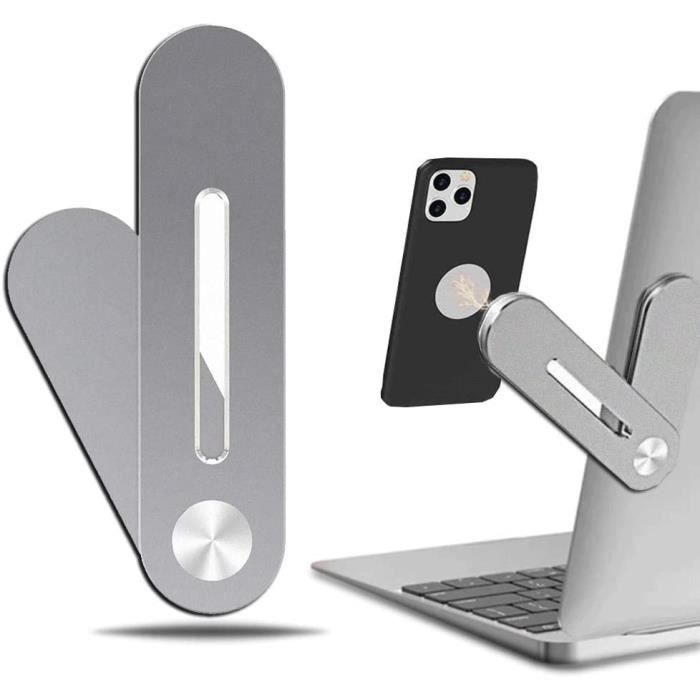 Support téléphone Portable Ordinateur avec Clip latéral, Support de téléphone magnétique Double écran, Moniteur Ordinateur Portable