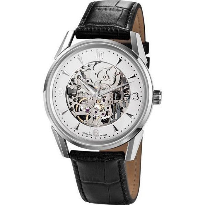 Montre Lip Automatique Himalaya 1954 - Homme - Acier - Cuir Noir - 5 ATM