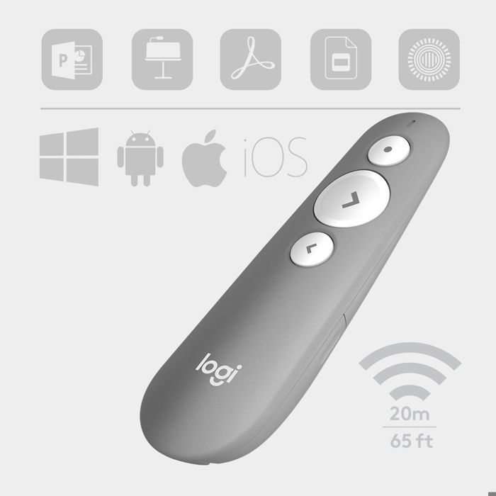 Télécommande de présentation - Logitech - R500s - Pointeur laser rouge - 20 mètres - Bluetooth 4.0 LE
