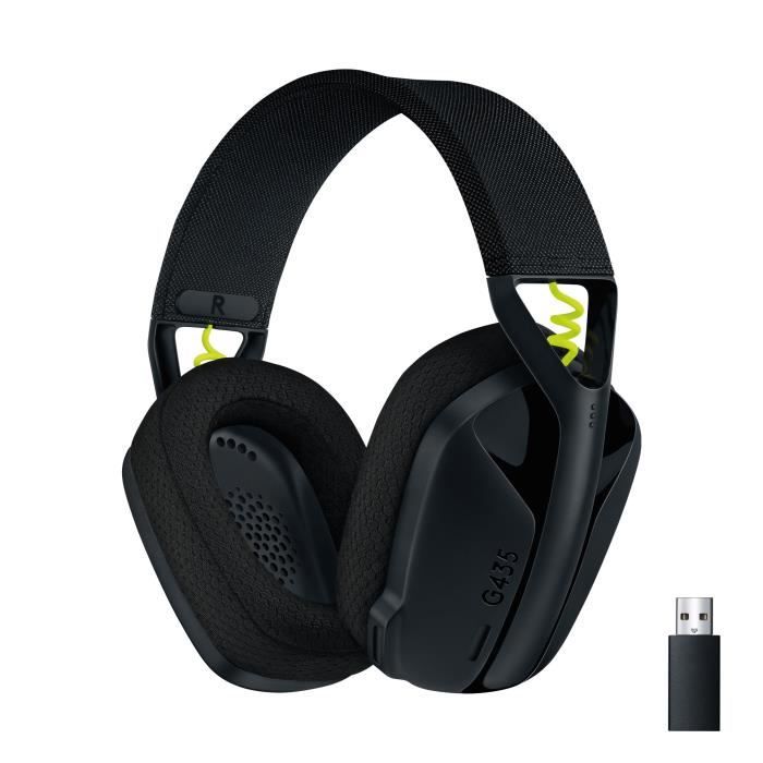 Casque Gaming Sans Fil - LOGITECH G - G435 LIGHTSPEED - Bluetooth avec micro intégré pour PC, PS4, PS5, Switch, Mobile - Noir