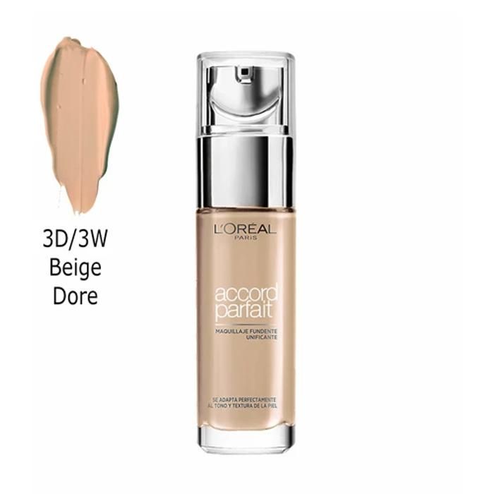 Loreal le Teint Accord Parfait Maquillage Flux 3d3w Beige Dore