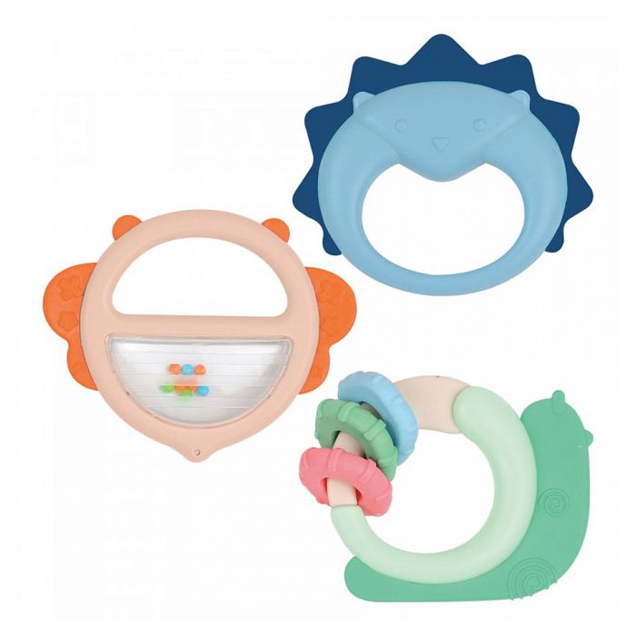 Lot de trois hochets de dentitions - LUDI - 30112 - Blanc - Mixte - Jouet