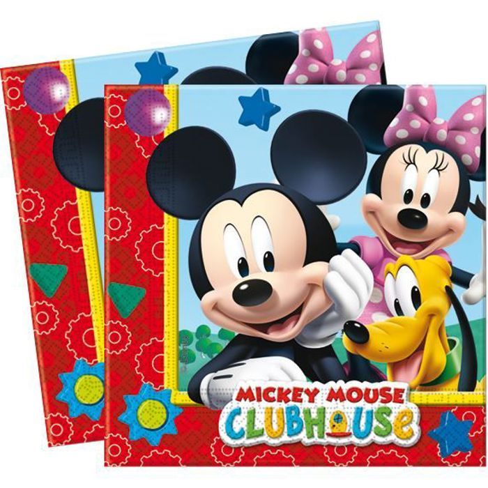 20 SERVIETTES MICKEY CLUB HOUSE  Multicolore