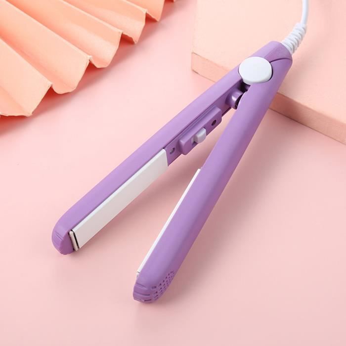 Lisseur 2023 Mini Bigoudi, Mini Bigoudi Pour Cheveux Courts, Mini Bigoudi Et Fer À Lisser 2 En 1, Mini Fer À Friser 1- Violet