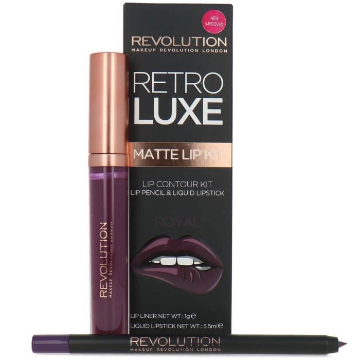 Makeup Revolution - Kit pour les Lèvres Mat Retro Luxe - Royal